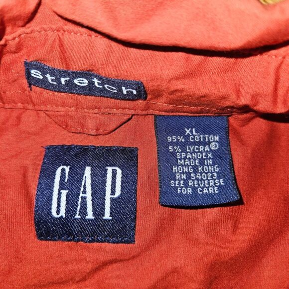 GAP Men's Burnt Orange XL Short Sleeve Button Up Casual Dress Shirt Lightweight - Picture 2 of 9